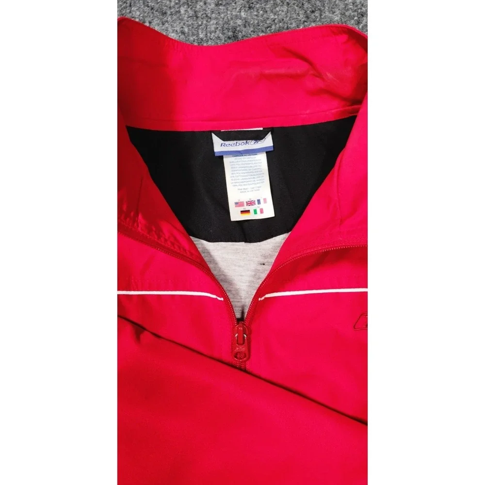 Vintage Y2K Reebok Athletic Tracksuit Set Red Full Zip Jacket & Black Pants Med